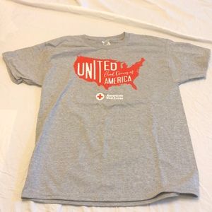 Women's size M red cross T